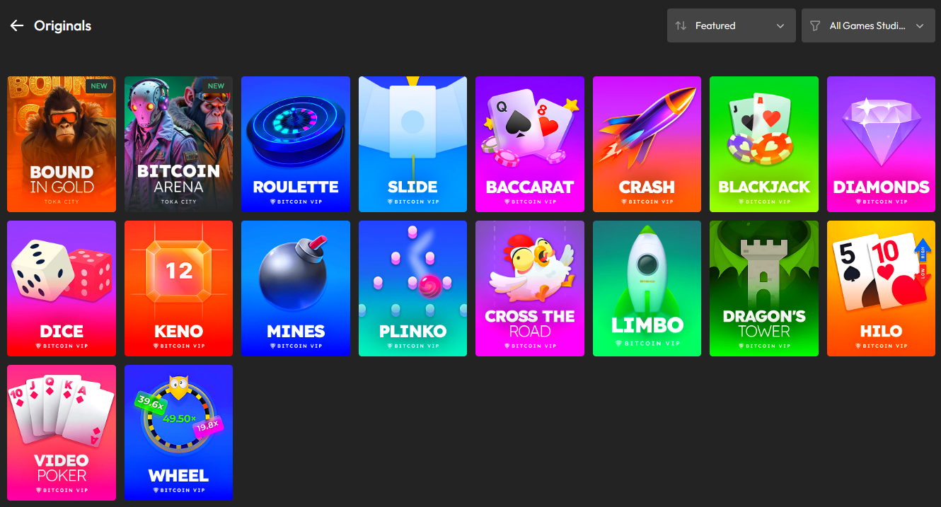 BitcoinCasinoVIP Originals